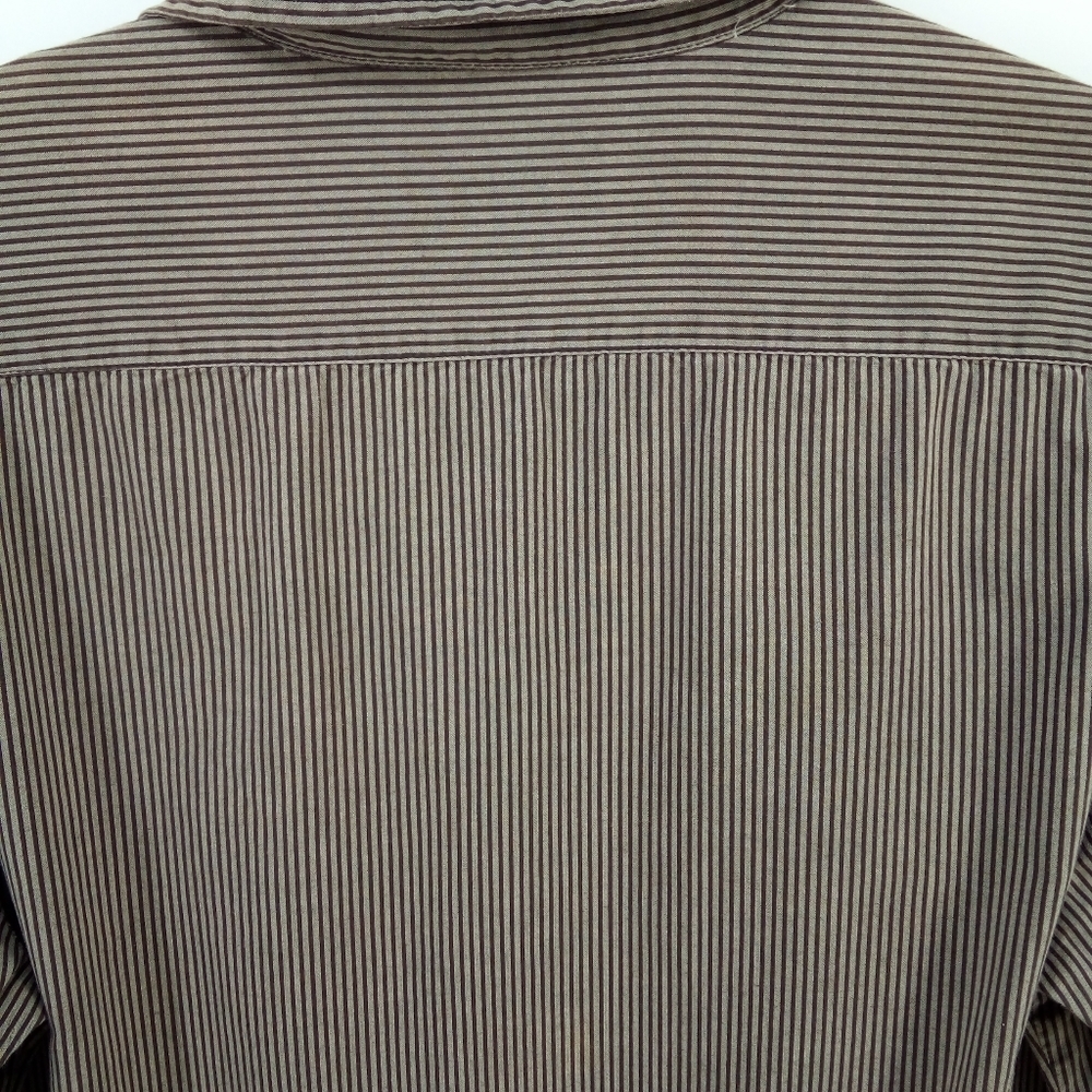 Calvin Klein Jeans Button Up Brown Black Stripe Shirt Small - Picture 4 of 7